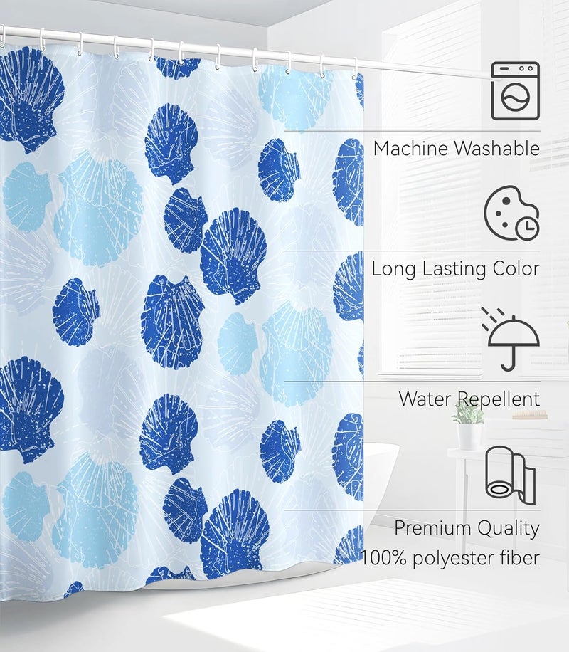 Stanoha Shower Curtain for Bathroom Stall Modern Cute Aesthetic Washable Decorative Girly Waterproof Unique Seashell Elegant Girls Chic Print Design Teen Women Cortinas de Baño Bathtub 72 x72 Inch - Image 3